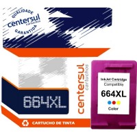 Cartucho de Tinta HP 664 XL Color 6ml Compatível - ATUALIZADO