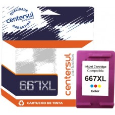 Cartucho de Tinta HP 667 XL Color 13ml Compatível